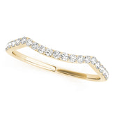 Prong Set Curved Half Eternity Ring in Gold & Platinum