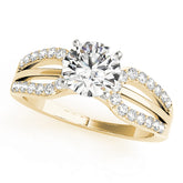 Iconic Multi-Row Round Diamond Engagement Ring — 9K/18K Gold & Platinum