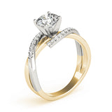 Heirloom Bypass Round Diamond Engagement Ring — 9K/18K Gold & Platinum