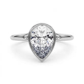 IGI Lab-Grown Pear Diamond Solitaire Engagement Ring | Bezel Set | UK Made