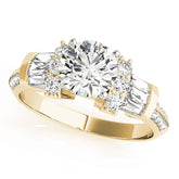 Resplendent Fancy Shape Baguette Remounts Round Diamond Engagement Ring — 9K/18K Gold & Platinum
