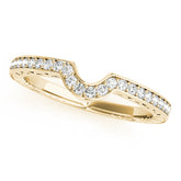 Curved Prong in Channel Half Eternity Ring in Gold & Platinum