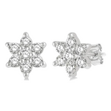 0.20Ct Lab Grown Diamond Flower Studs Earring In Gold