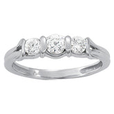 Diamond Love Knot Half Eternity Ring in Gold & Platinum