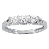 Diamond Love Knot Half Eternity Ring in Gold & Platinum