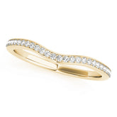 Prong in Channel Curved Half Eternity Ring in Gold & Platinum