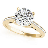 Exquisite Channel-Set Round Diamond Engagement Ring — 9K/18K Gold & Platinum