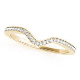 Curved Bands Half Eternity Ring in Gold & Platinum