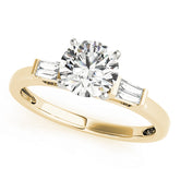 Majestic Fancy Shape Baguette Remounts Round Diamond Engagement Ring — 9K/18K Gold & Platinum