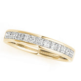 Channel Set Princess Cut Half Eternity Ring in Gold & Platinum