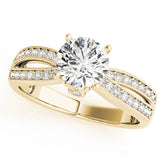 Pristine Multi-Row Round Diamond Engagement Ring — 9K/18K Gold & Platinum