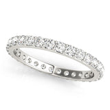 Lab-Grown Round Cut Diamond Prong Set Eternity Wedding Ring.