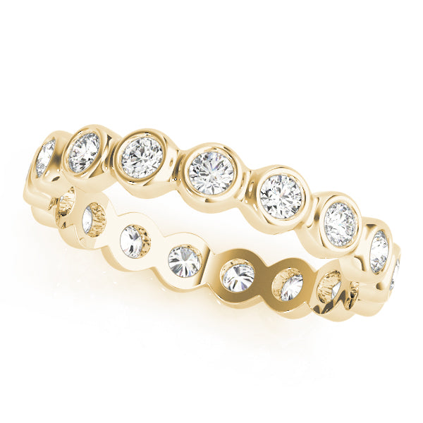 IGI Lab-Grown Round Cut Diamond Bar Set Eternity Wedding Ring.