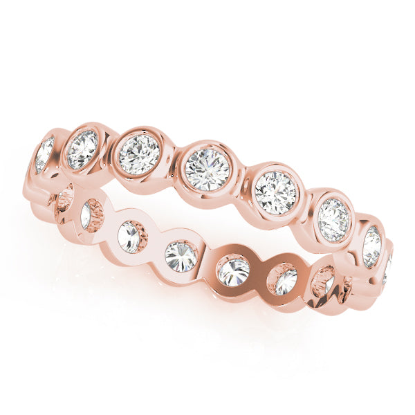 IGI Lab-Grown Round Cut Diamond Bar Set Eternity Wedding Ring.