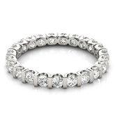 IGI Lab-Grown Round Cut Diamond Bar Set Eternity Wedding Ring.