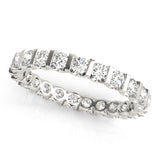 IGI Lab-Grown Round Cut Diamond Bar Set Eternity Wedding Ring.