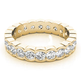 IGI Lab-Grown Round Cut Diamond Half Bezel Set Eternity Wedding Ring