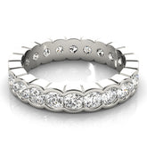 IGI Lab-Grown Round Cut Diamond Half Bezel Set Eternity Wedding Ring