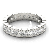 IGI Lab-Grown Round Cut Diamond Half Bezel Set Eternity Wedding Ring