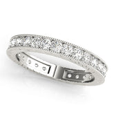 Milgrain Prong in Channel Full Eternity Ring in Gold & Platinum