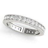 Milgrain Prong in Channel Full Eternity Ring in Gold & Platinum