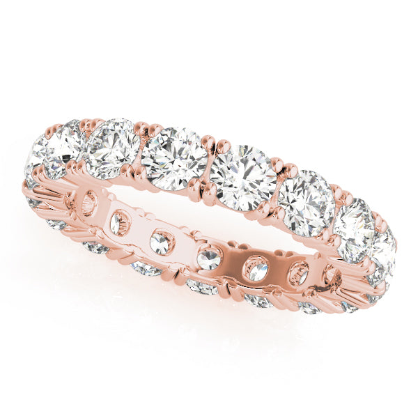 Round Cut Diamond 4-Prong Claw Set Full Eternity Wedding Ring