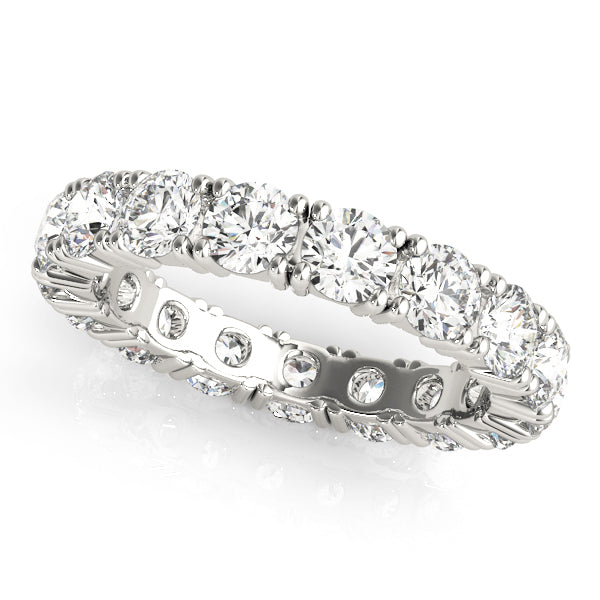 Round Cut Diamond 4-Prong Claw Set Full Eternity Wedding Ring