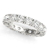 Round Cut Diamond 4-Prong Claw Set Full Eternity Wedding Ring