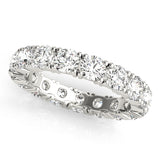 Round Cut Diamond 4-Prong Claw Set Full Eternity Wedding Ring