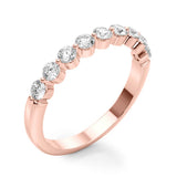 Single Shared Prong Half Eternity Ring in Gold & Platinum