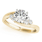 Signature Cluster Sides Round Diamond Engagement Ring — 9K/18K Gold & Platinum