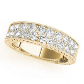 Pave Half Eternity Ring in Gold & Platinum