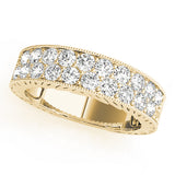 Pave Half Eternity Ring in Gold & Platinum