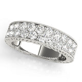 Pave Half Eternity Ring in Gold & Platinum