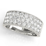 Multi Row Pavã© Milgrain Engagement Rings Half Eternity Ring