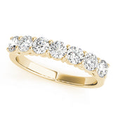 7-Stone Shared Prong Half Eternity Ring in Gold & Platinum
