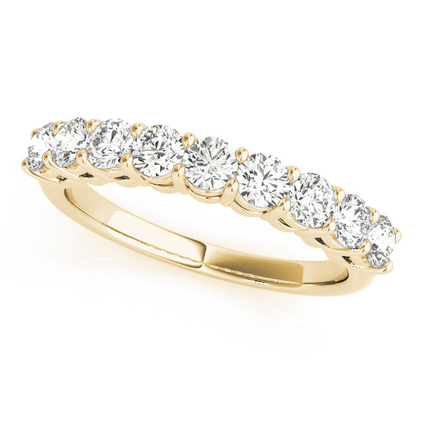Shared Prong Half Eternity Ring in Gold & Platinum
