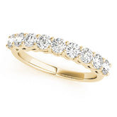 Shared Prong Half Eternity Ring in Gold & Platinum