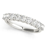 Shared Prong Half Eternity Ring in Gold & Platinum