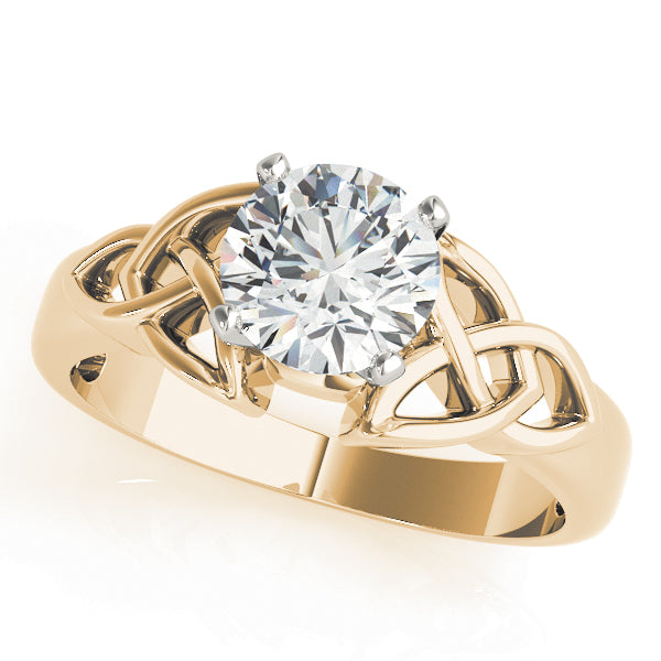 Sculpted Celtic Knot Remount Round Diamond Engagement Ring — 9K/18K Gold & Platinum
