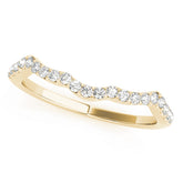 Prong Set Curved Half Eternity Ring in Gold & Platinum