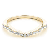 Prong Set Curved Half Eternity Ring in Gold & Platinum