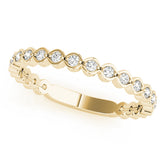 Scalloped Stackable Bezel Set Half Eternity Ring in Gold & Platinum