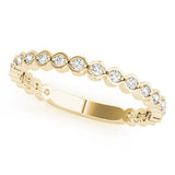 Scalloped Stackable Bezel Set Half Eternity Ring in Gold & Platinum