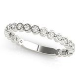 Scalloped Stackable Bezel Set Half Eternity Ring in Gold & Platinum