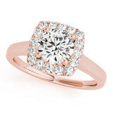 Timeless Halo Round Diamond Engagement Ring — 9K/18K Gold & Platinum