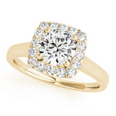 Timeless Halo Round Diamond Engagement Ring — 9K/18K Gold & Platinum