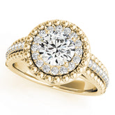 Heirloom Halo Round Diamond Engagement Ring — 9K/18K Gold & Platinum