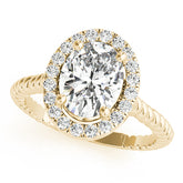 Romantic Color Rings Oval Diamond Engagement Ring — 9K/18K Gold & Platinum