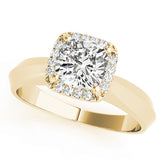 Opulent Solitaires Any Shape Cushion Diamond Engagement Ring — 9K/18K Gold & Platinum